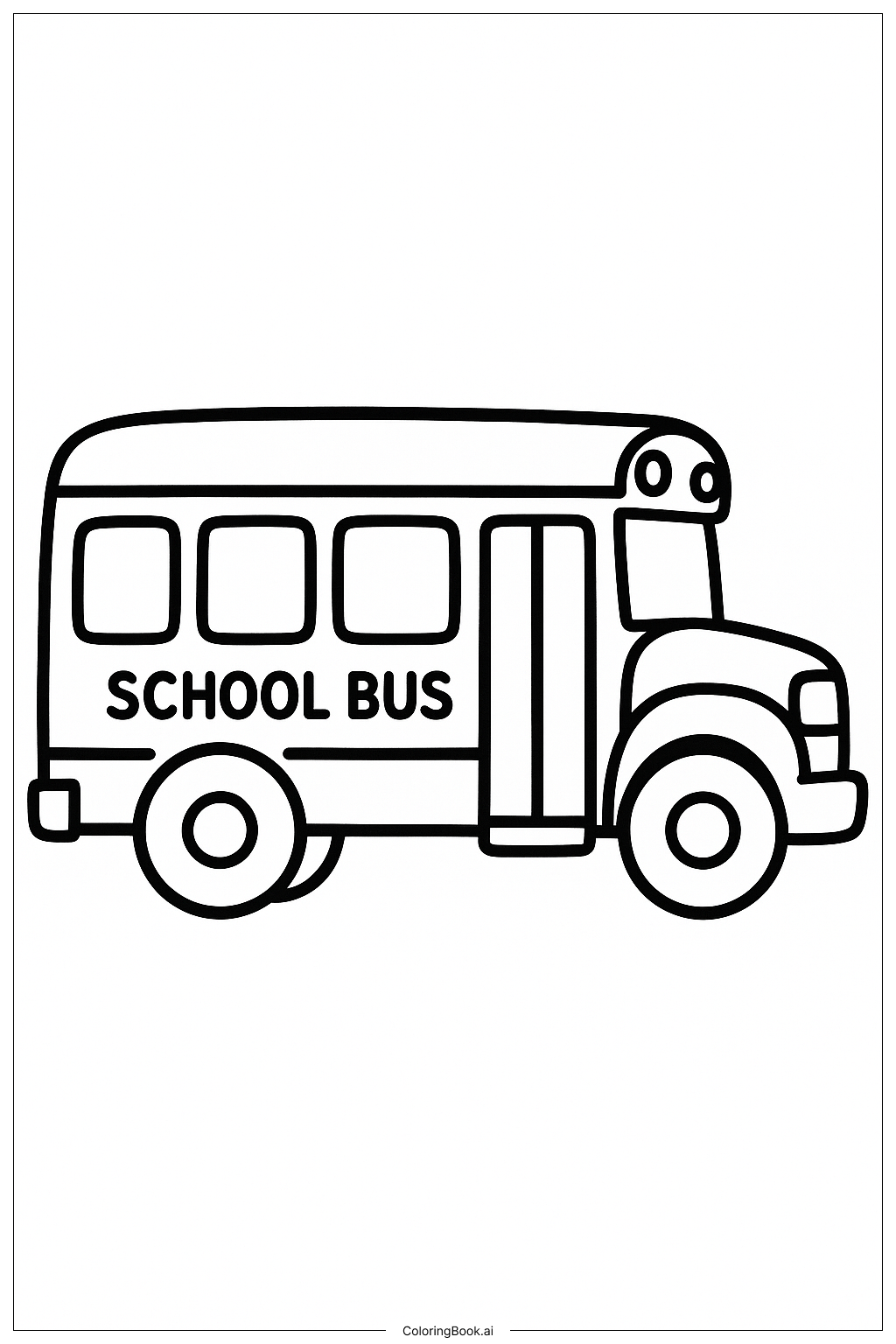  Schulbus steht allein Ausmalseite 