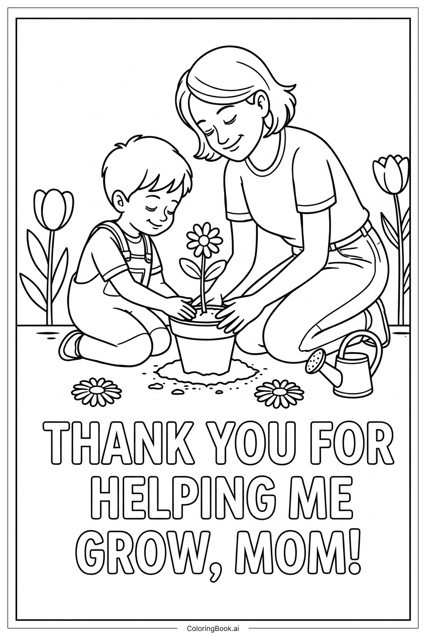 Gracias por ayudarme a crecer con mamá