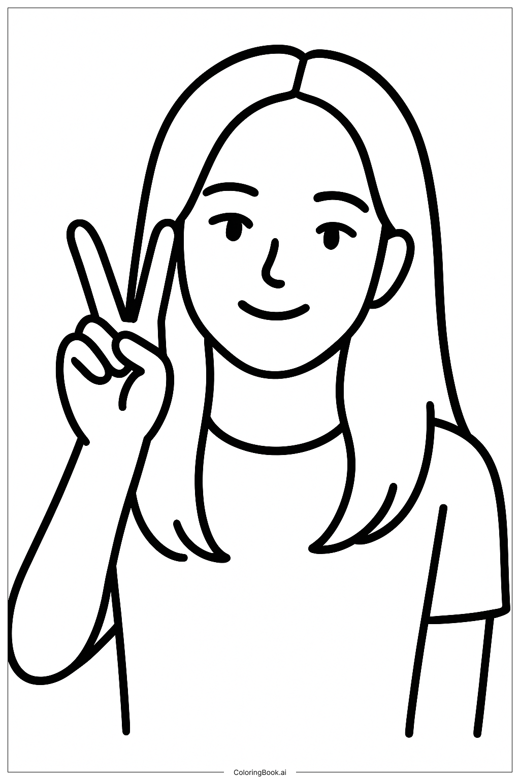  Blackpink Jisoo Making A Peace Sign Coloring Page 