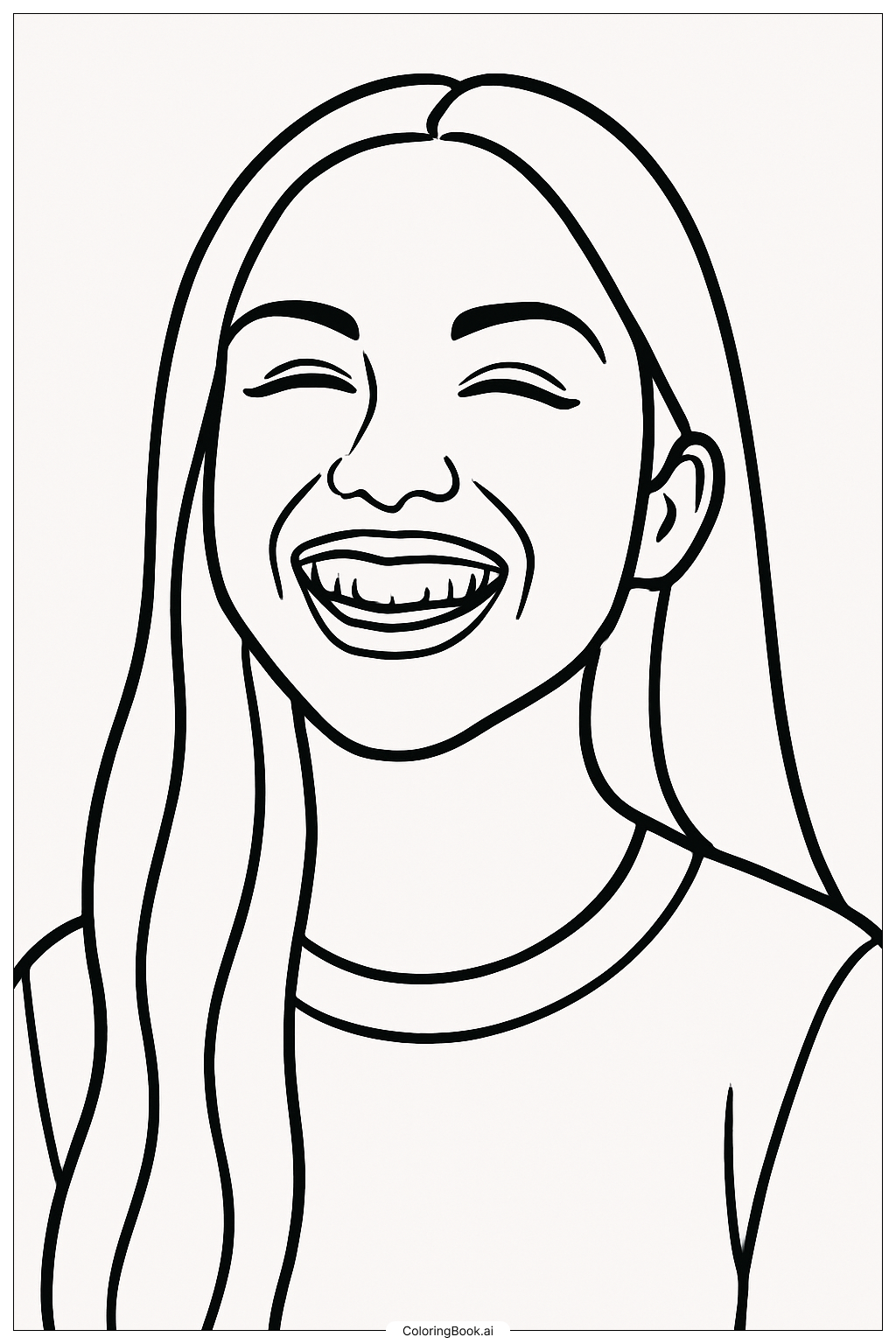  Olivia Rodrigo Smiling Brightly Coloring Page 