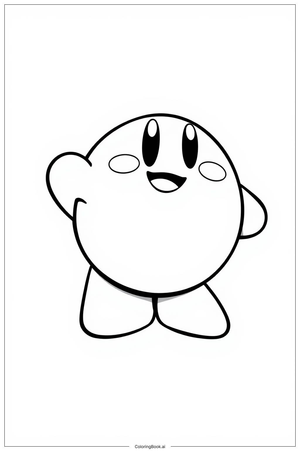  Kirby exploring a magical forest Coloring Page 