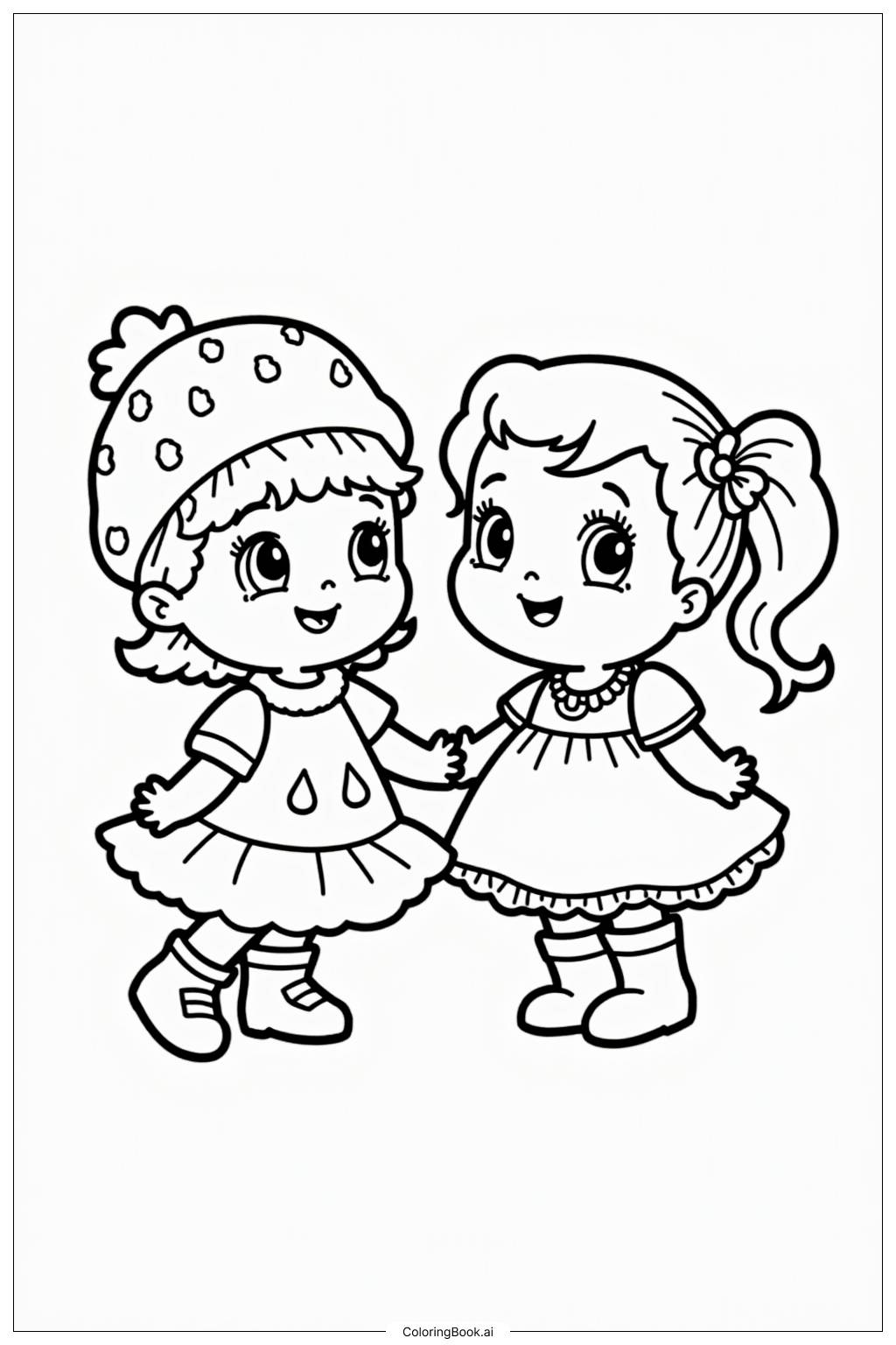  Strawberry Shortcake and Raspberry Torte Dancing Coloring Page 