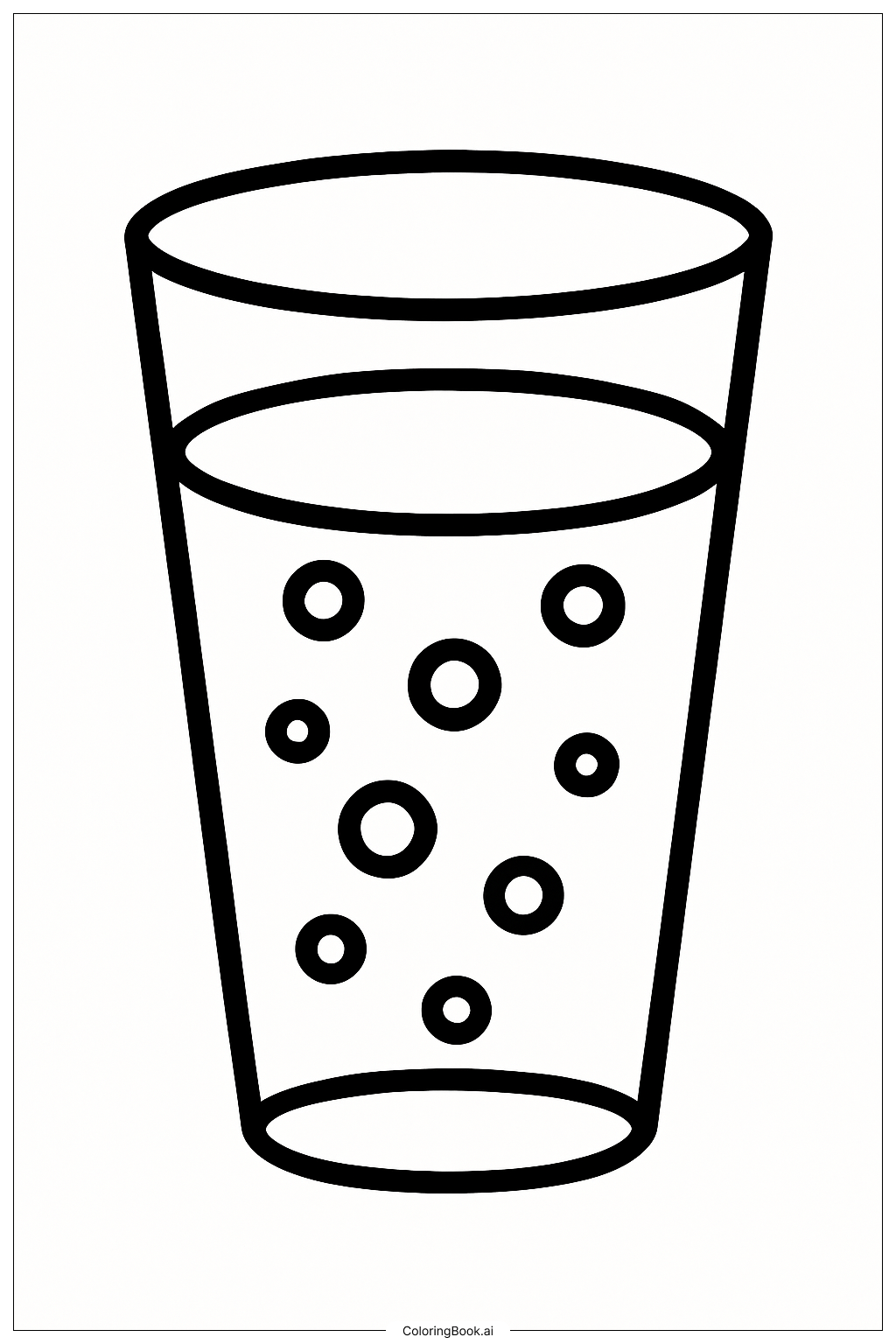 Página para colorear de Refresco en un vaso sencillo