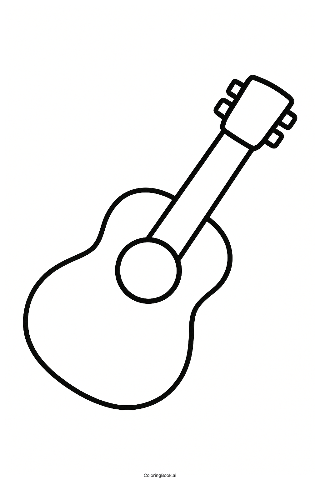  Einfache Gitarre für den Hispanic Heritage Month Ausmalseite 