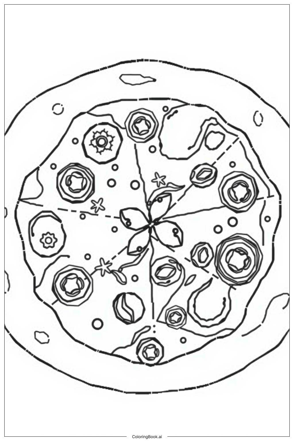  Pizza Slice with Melting Cheese-2 Coloring Page 