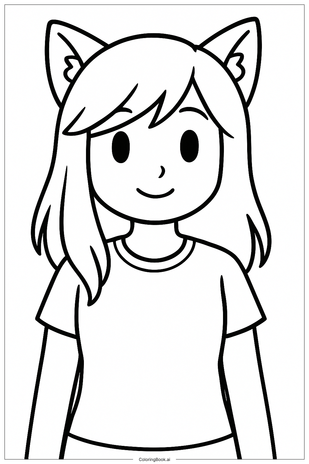  Aphmau In A Simple T-shirt Coloring Page 