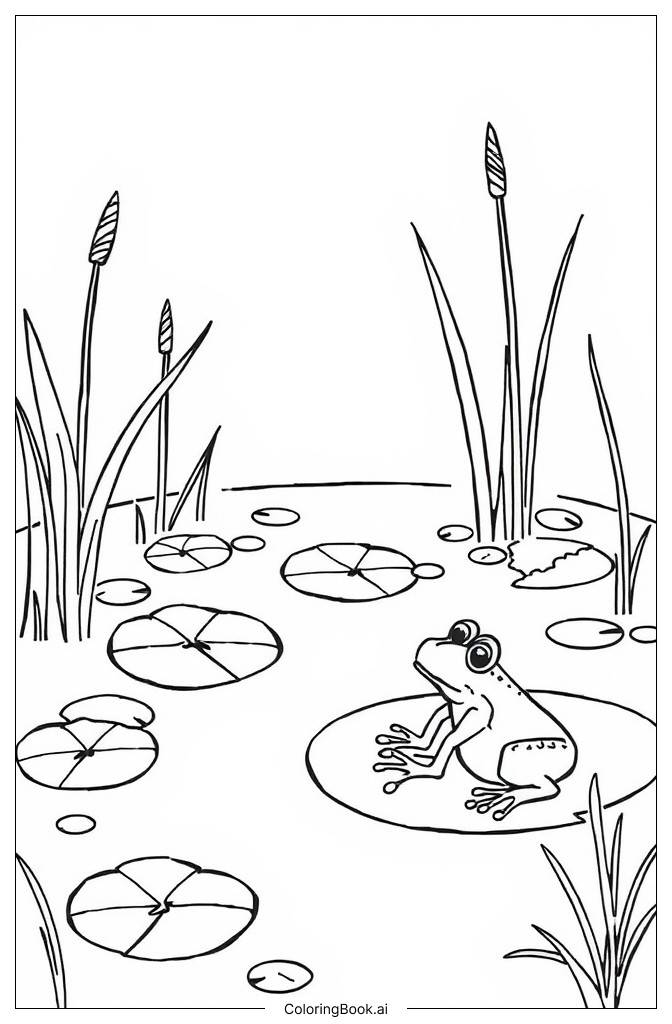  Pond Frog and Toad Coloring Page 