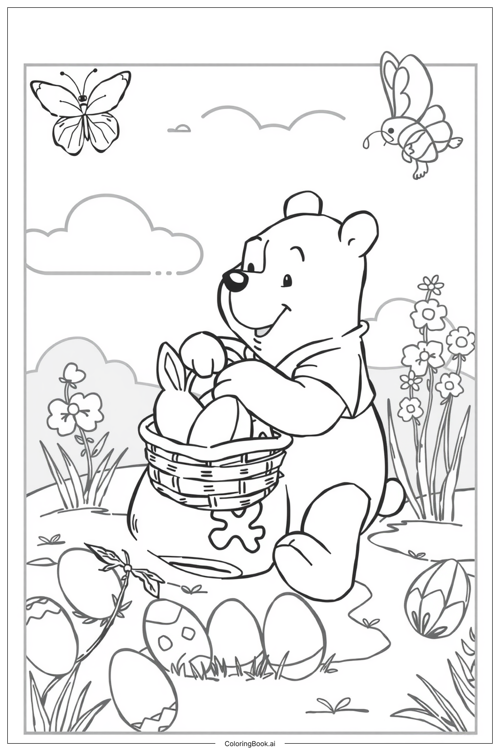 Winnie The Pooh Valentinstag Party Sprechblase Ausmalbild ...