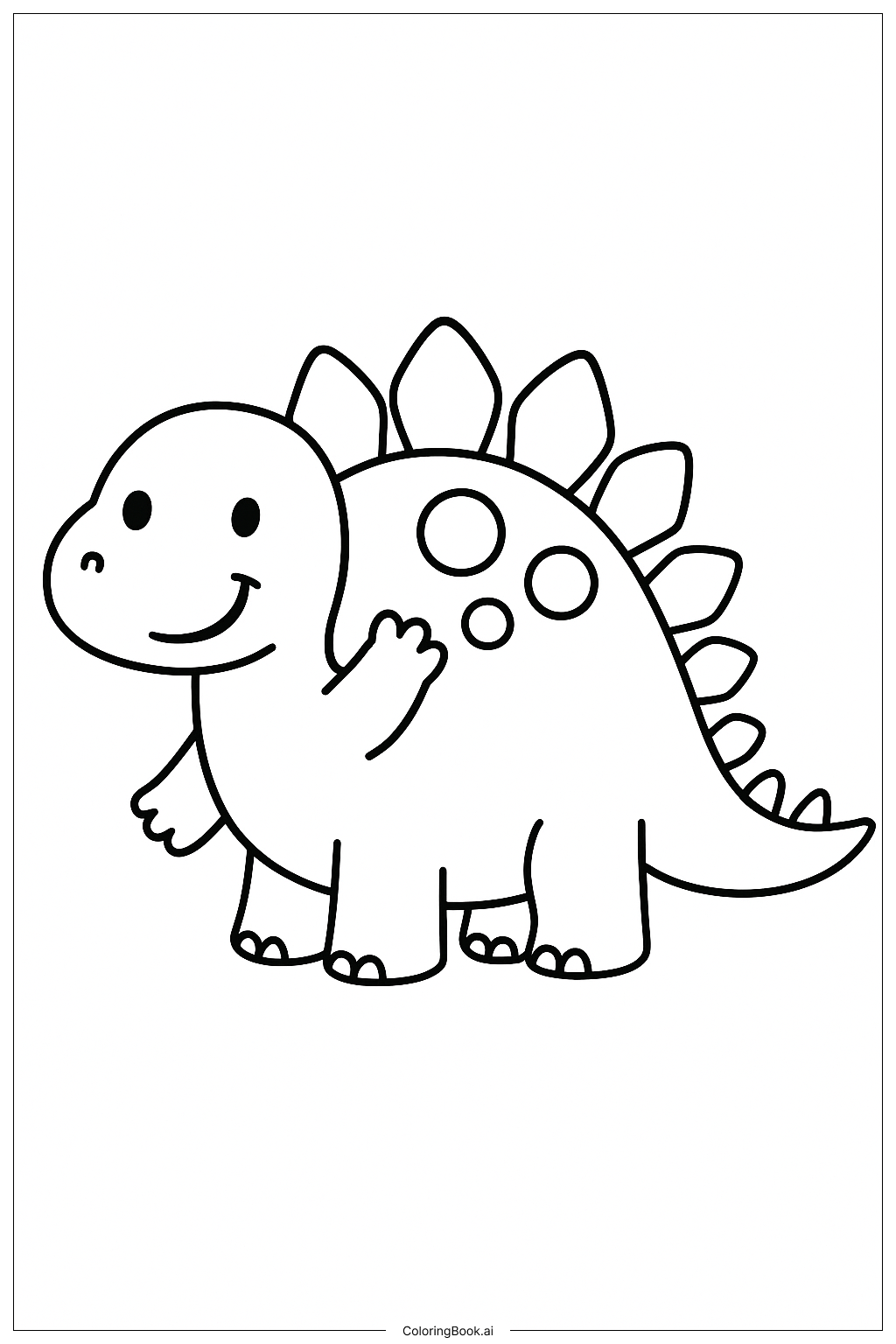 Fröhlicher Stegosaurus, der winkt Ausmalseite