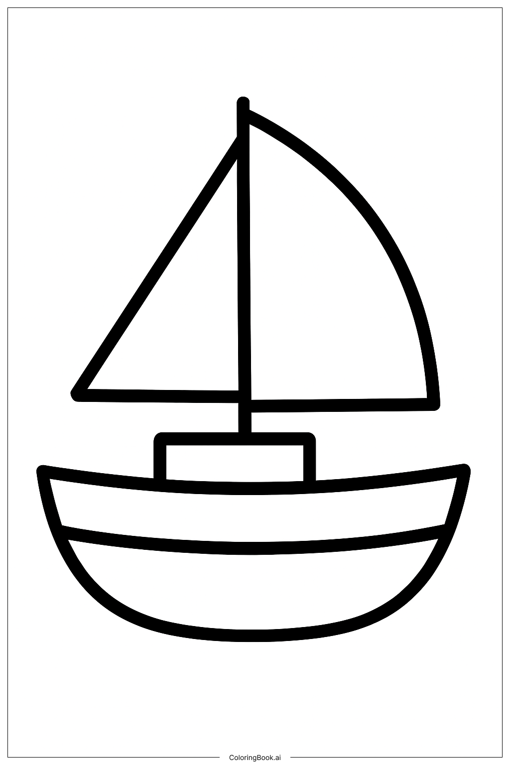  海上的小船填色页 