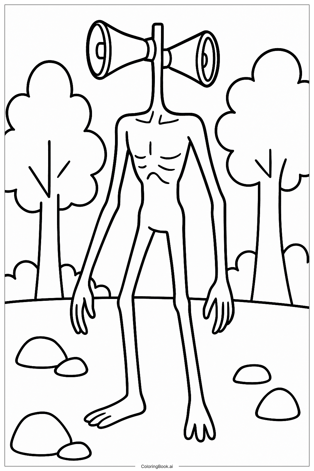  Page de coloriage La Légende de Siren Head 