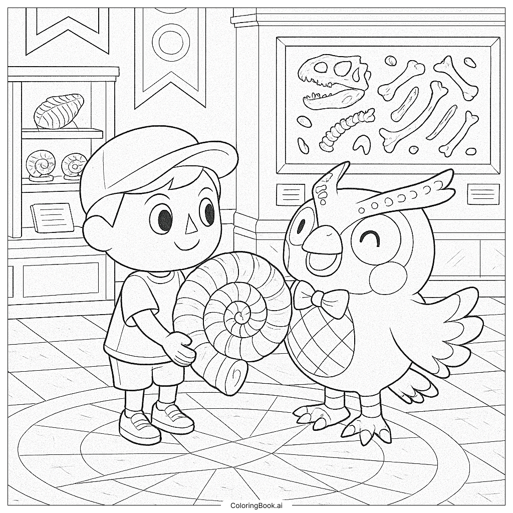 Großes Fossil für Blathers im Animal Crossing Museum