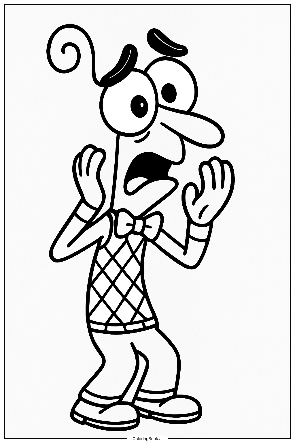 Fear From Inside Out Looking Scared Coloring Page