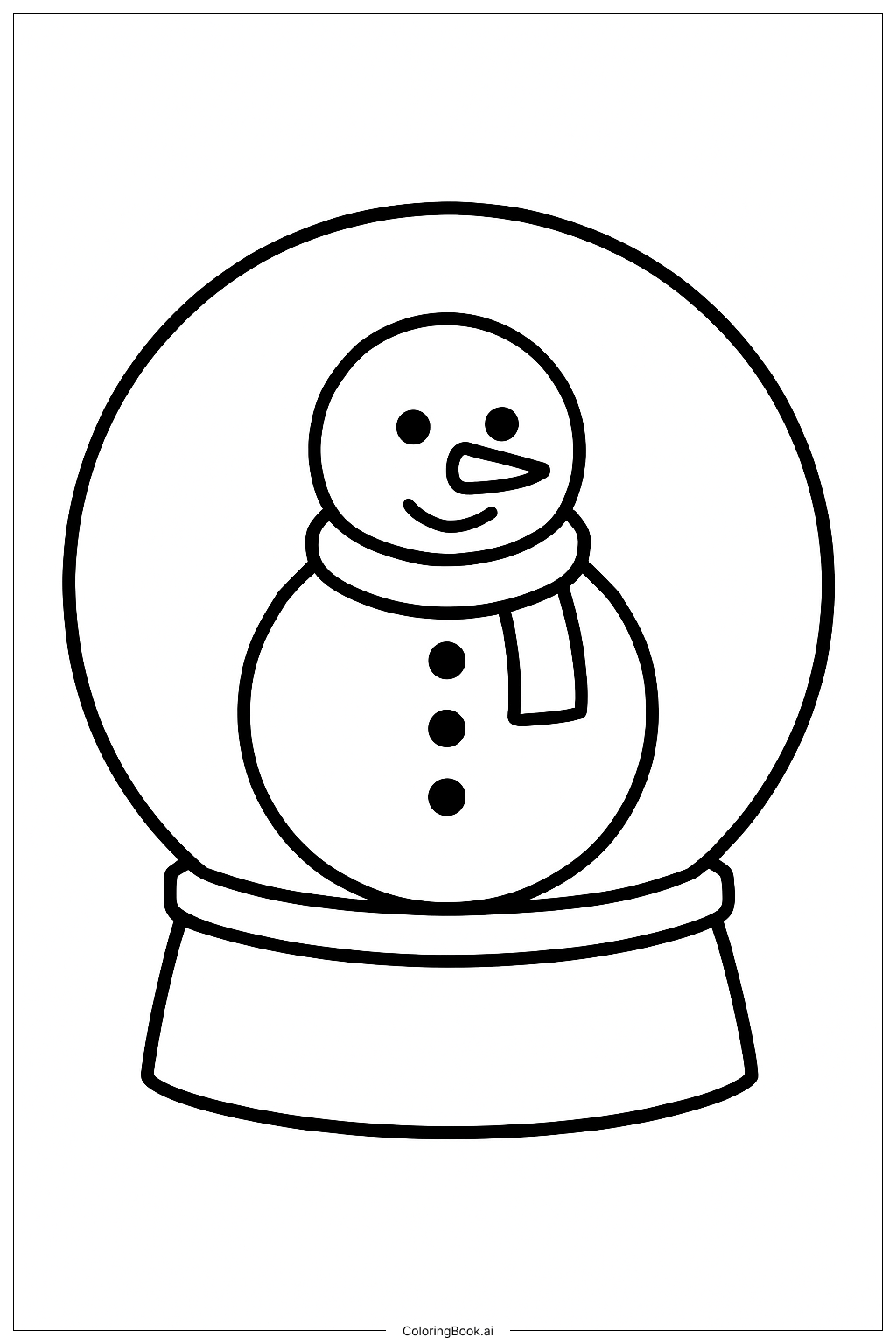 小さなスノーグローブの塗り絵ページ