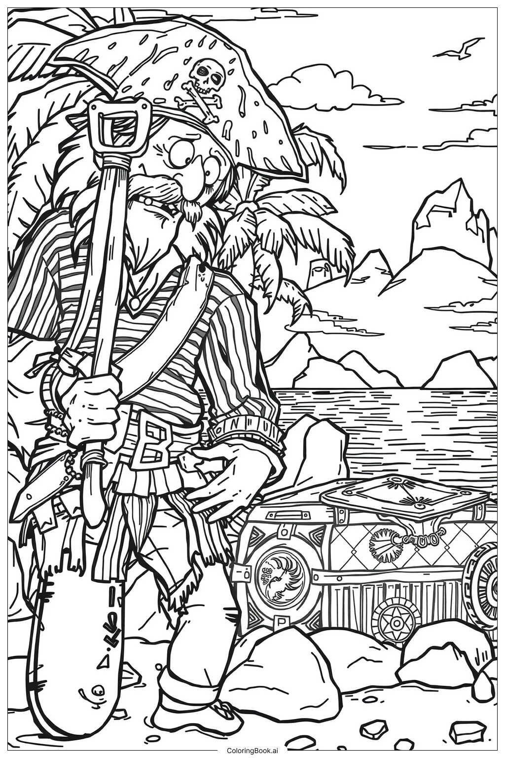 Jake and the Neverland Pirates Adventure Coloring Page (Free PDF\u0026PNG  Printable), image size:1024x1536