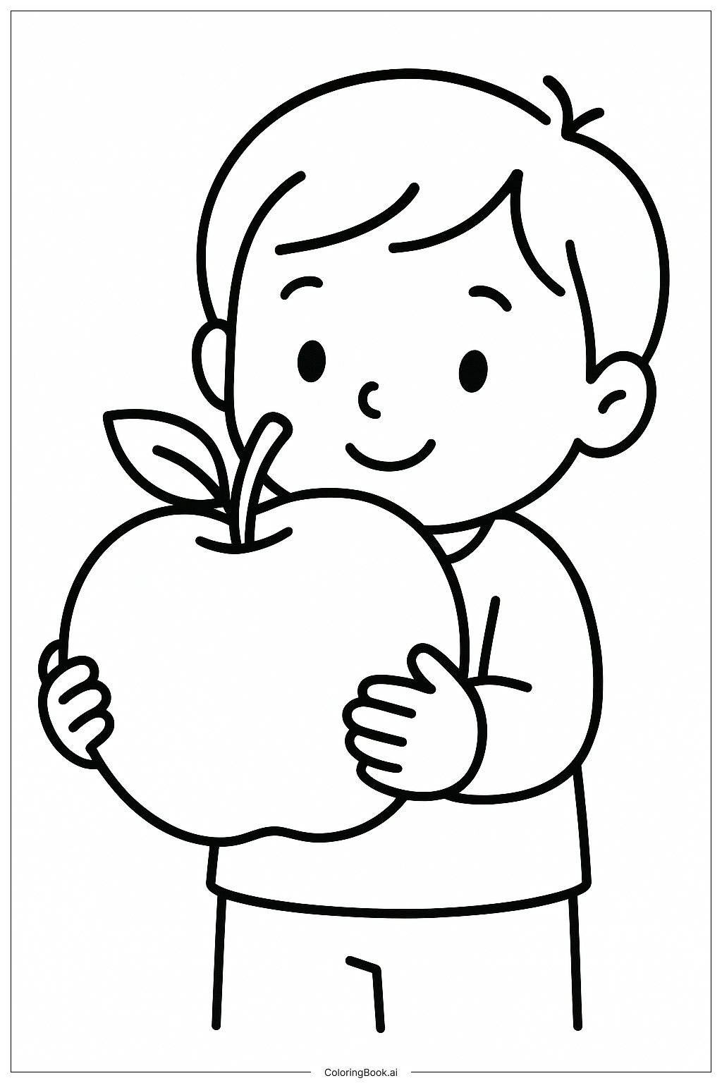  A Child Holding A Rosh Hashanah Apple著色頁 