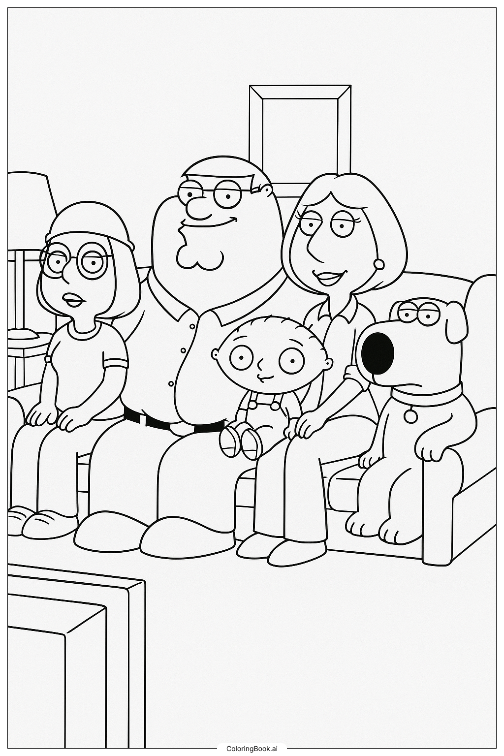  Family Guy Griffins on the Couch Coloring Page 