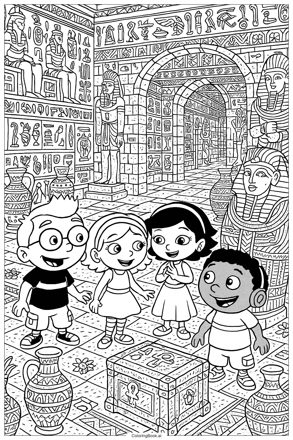  The Little Einsteins Exploring An Egyptian Tomb Coloring Page 
