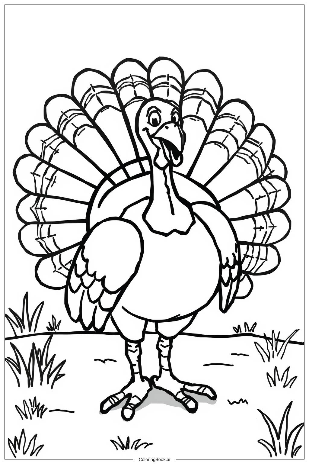  Turkey Feather Display Coloring Page 