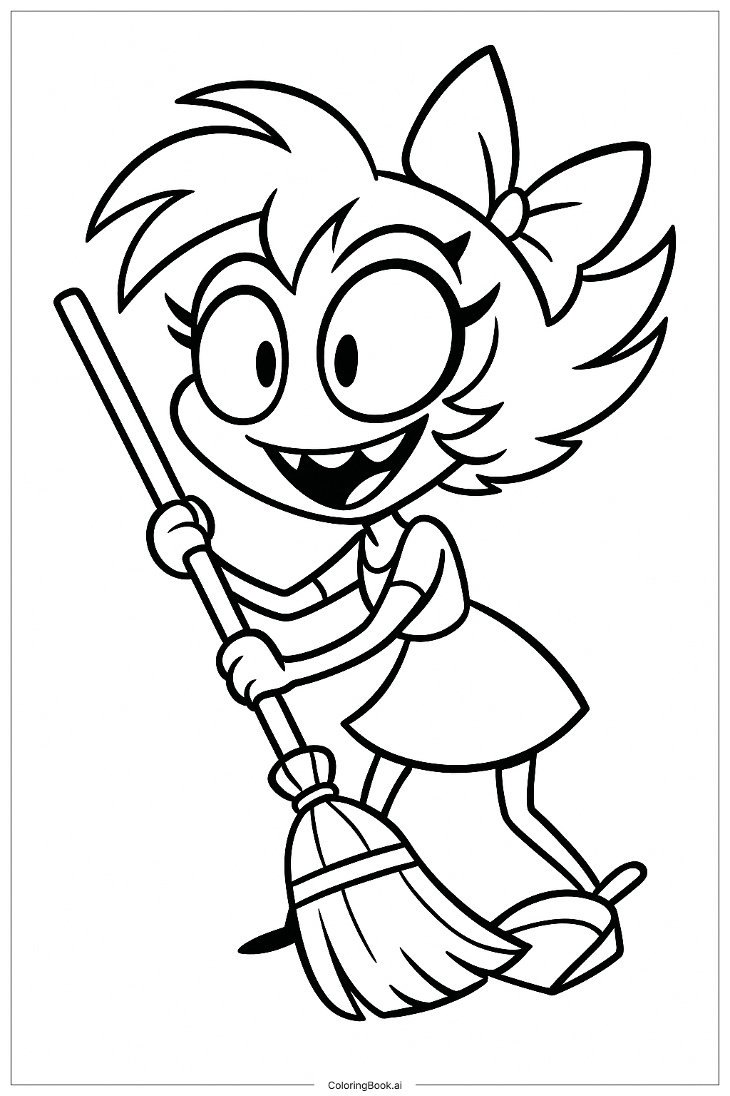 Niffty räumt im Hazbin Hotel auf Ausmalseite