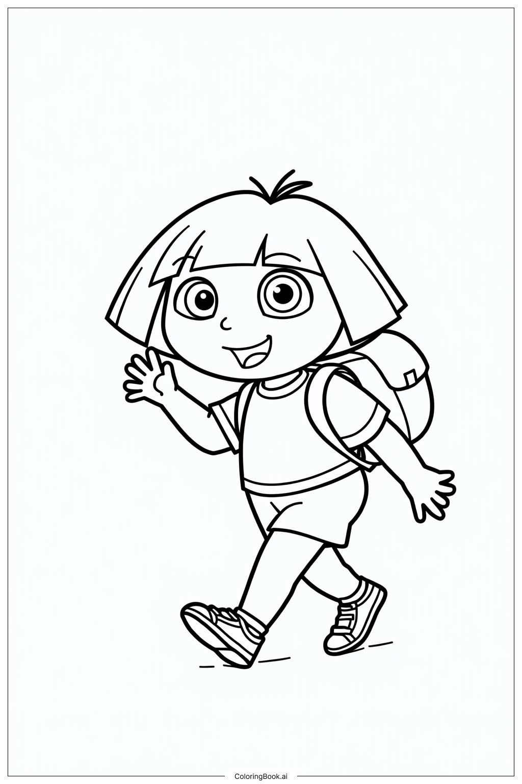  Dora The Explorer School Day Coloring Page 