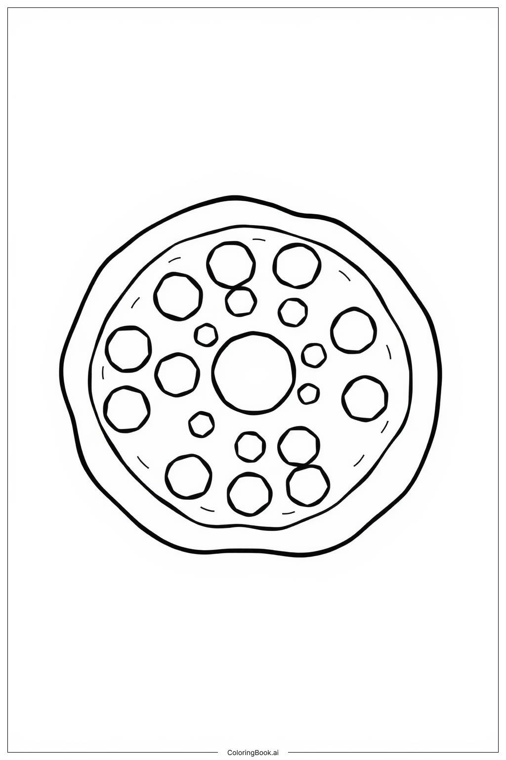  Whole Pizza with Pepperoni Coloring Page 