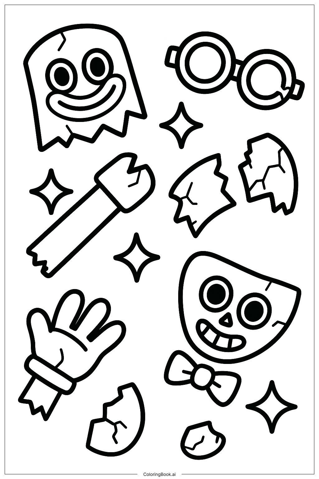  Poppy Playtime Sparkling Toy Fragments Coloring Page 