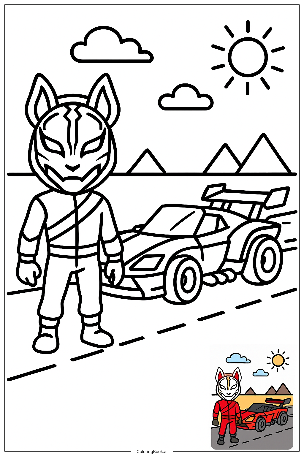  Fortnite Drift Racing In A Car Ausmalseite 