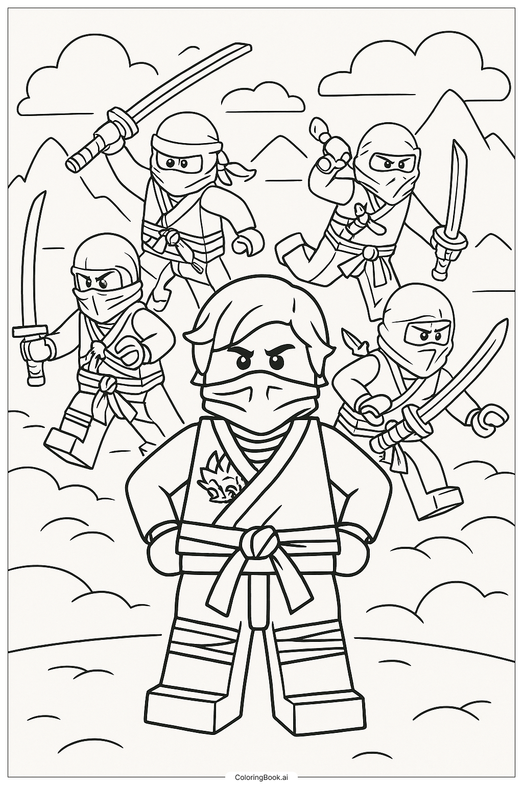  Ninjago Lloyd Leading The Ninja Team Ausmalseite 