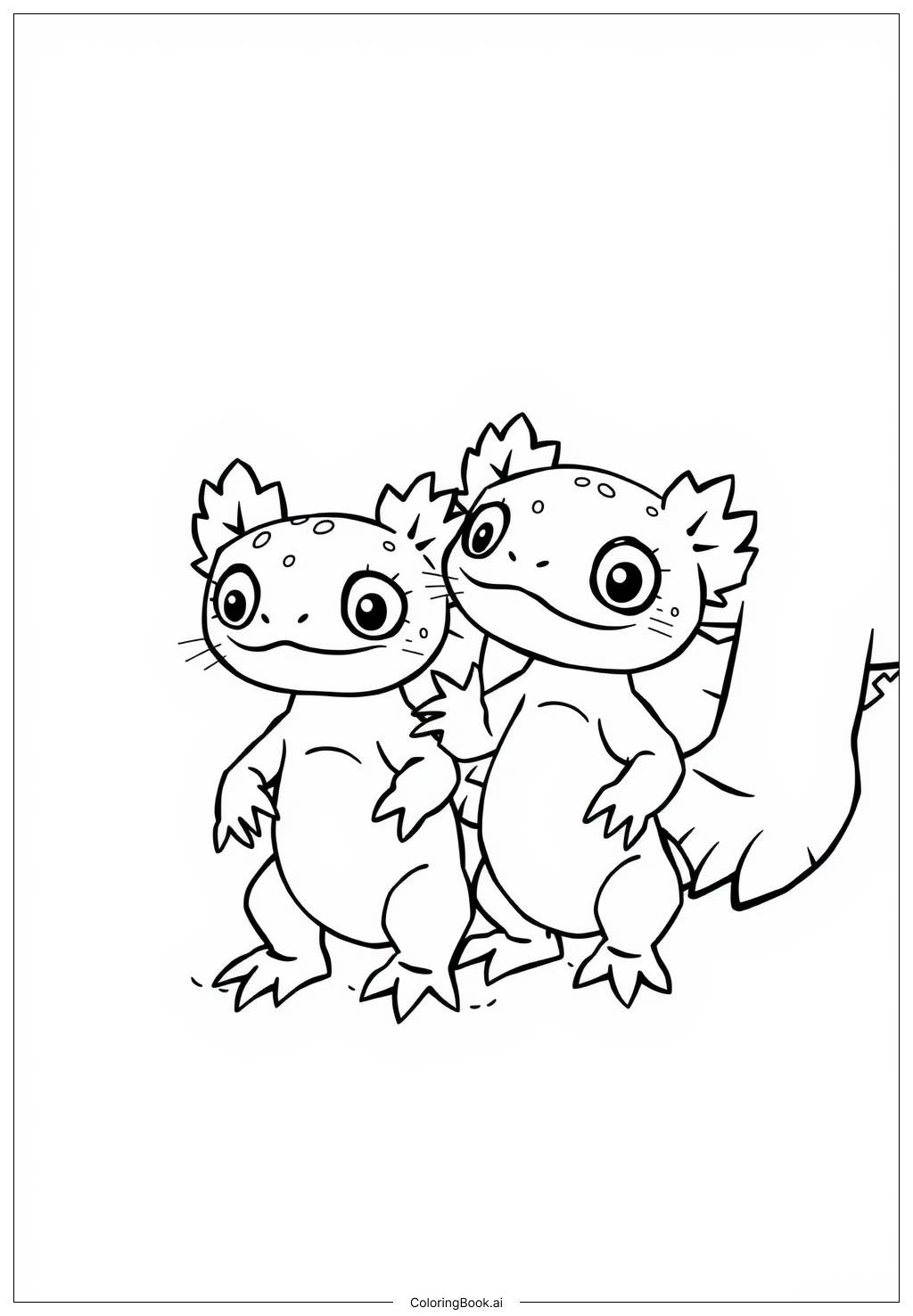  Page de coloriage Bébé Axolotl Premiers Pas 