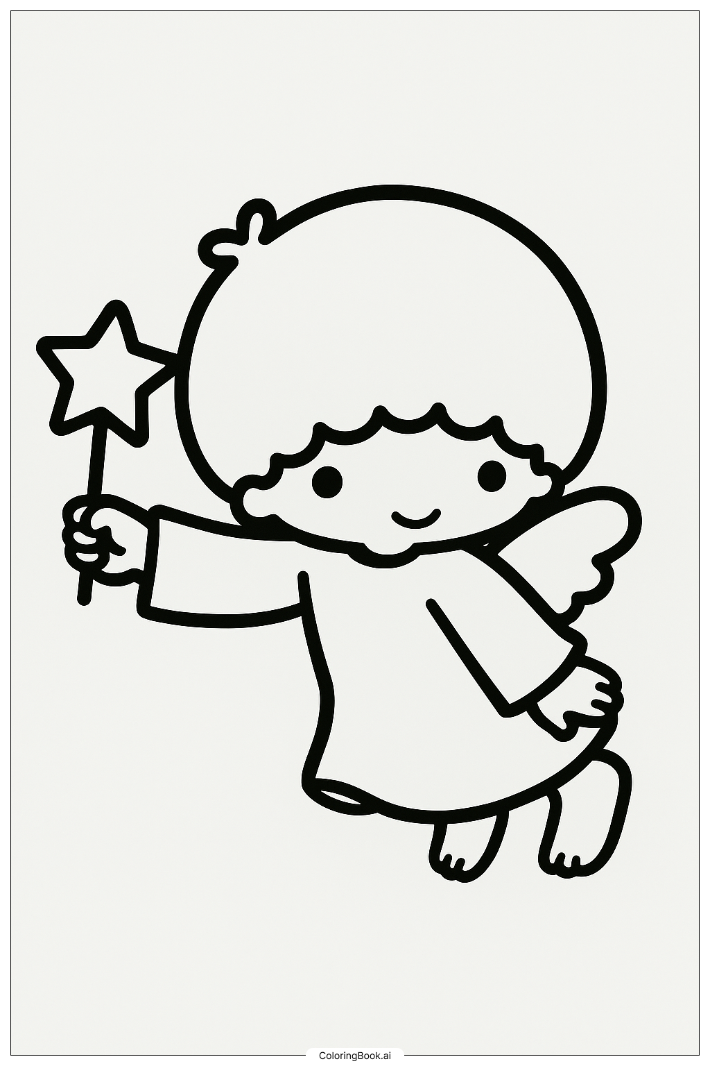  Kiki From Little Twin Stars Flying Coloring Page 