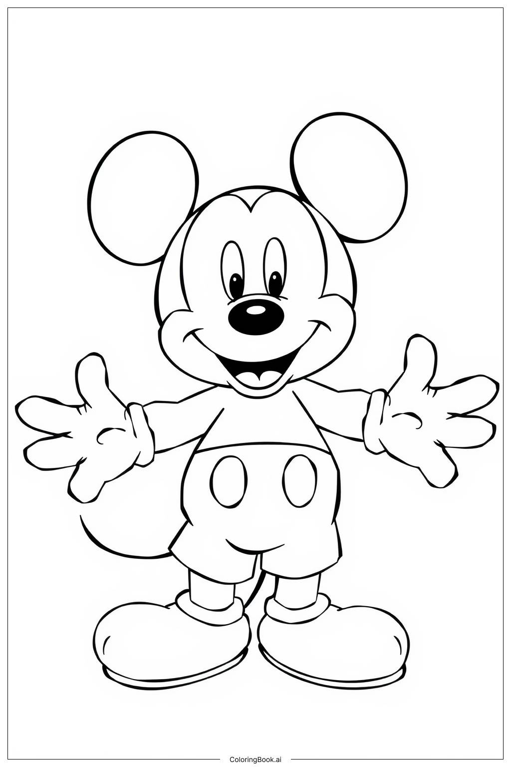  Página para colorear de Celebración de Cumpleaños de Mickey Mouse 