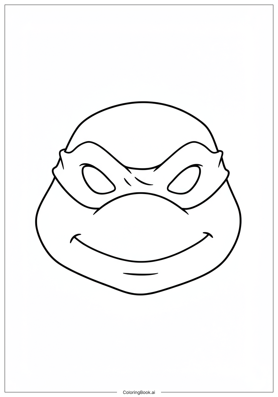  Page de coloriage Modèle de masque de tortue ninja à imprimer 