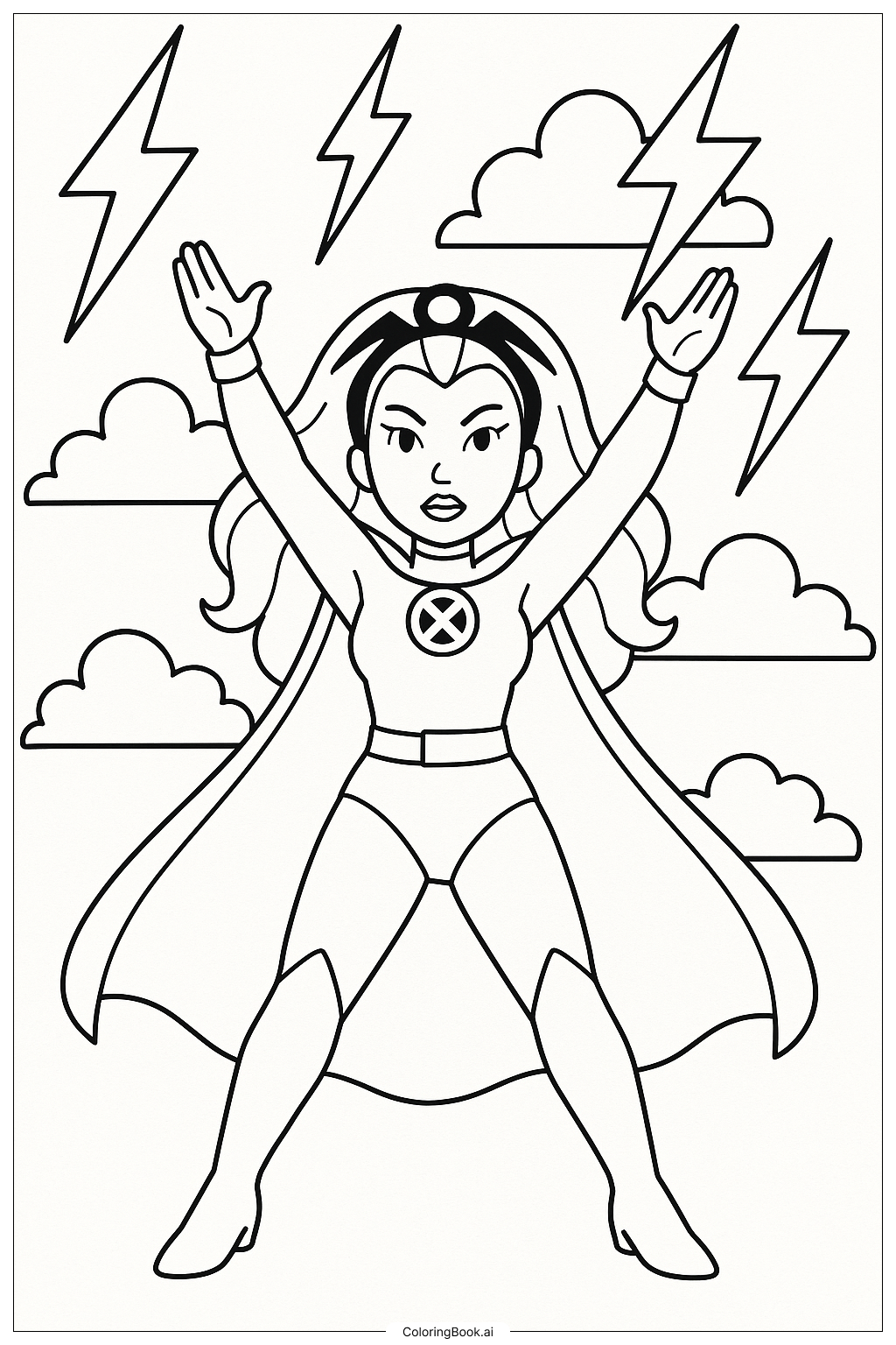Trang tô màu X-Men Storm Gọi Sấm Sét