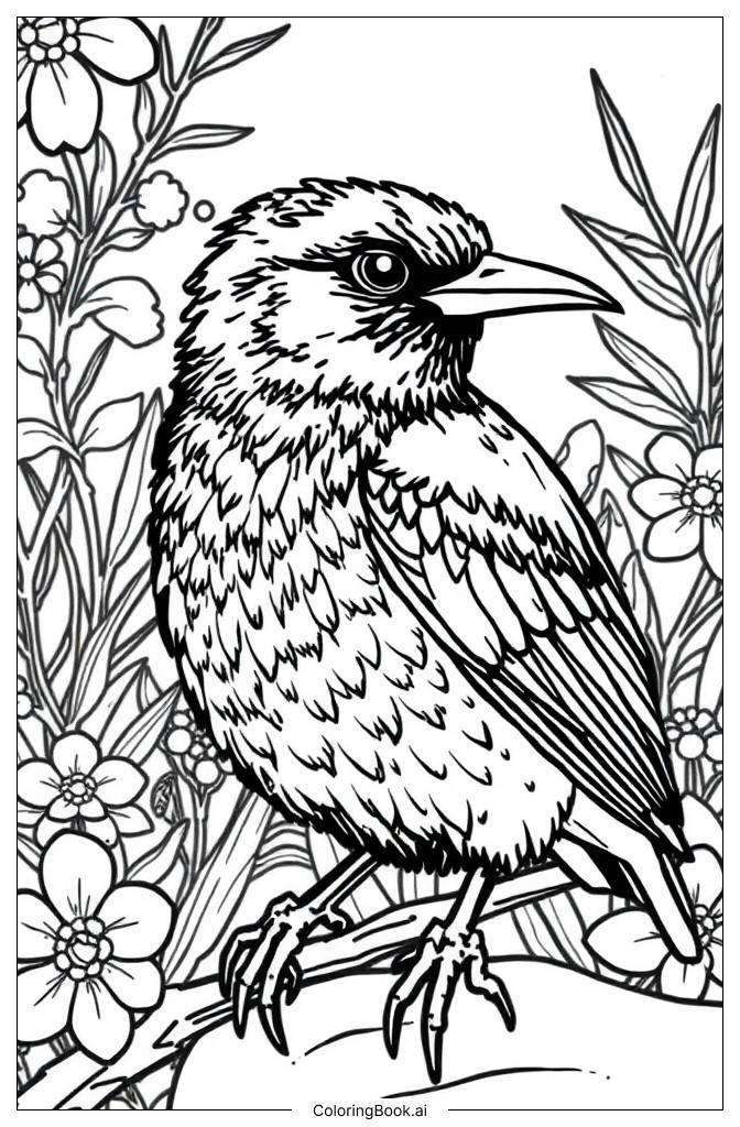  Realistic Bird Coloring Page 