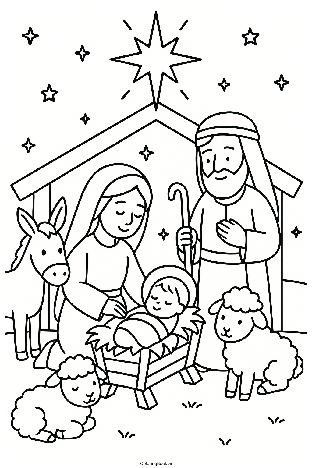  Leuchtender Weihnachtsstern Ausmalseite 