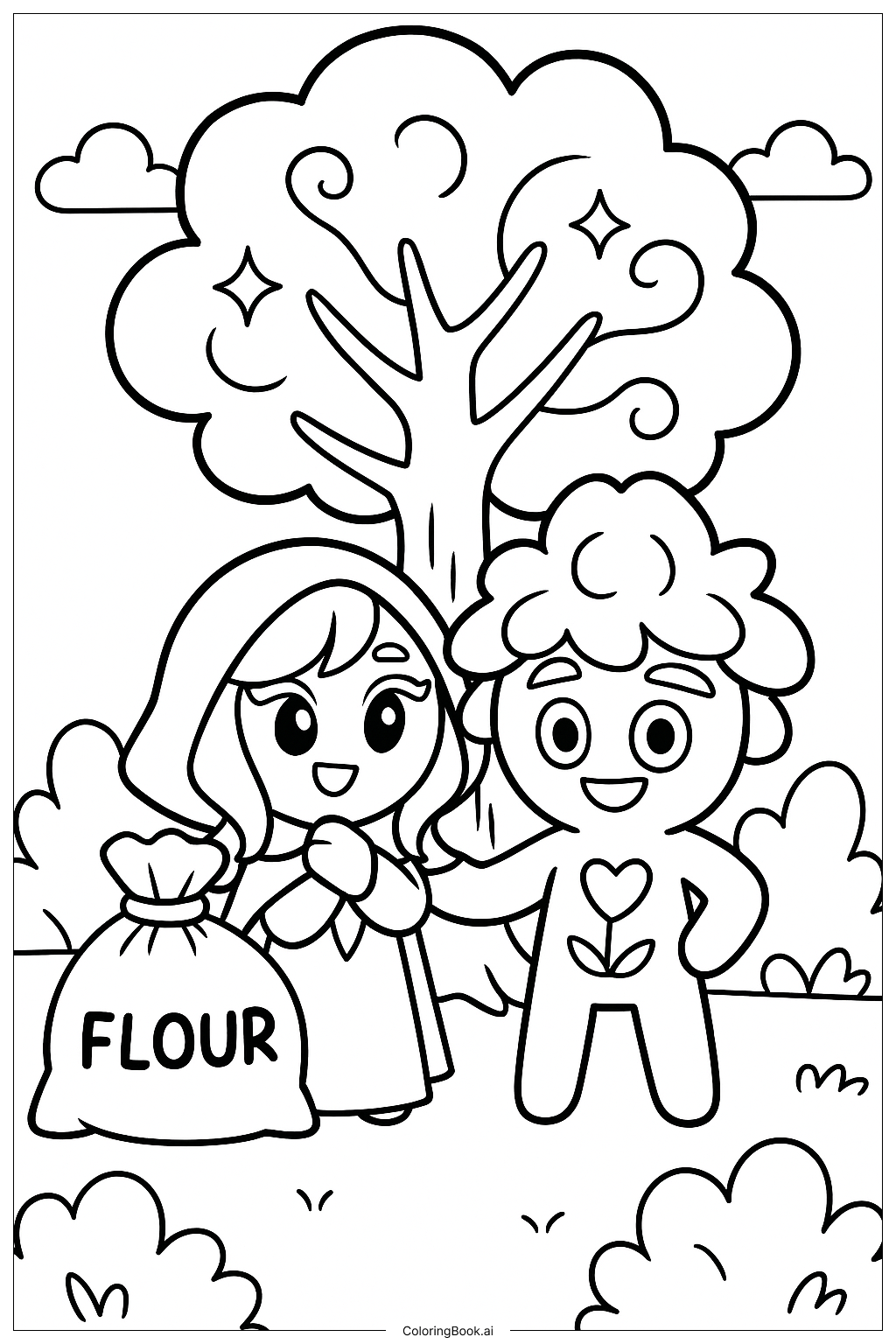  Mystic Flour und der Jahrtausendbaum Cookie Run Kingdom Ausmalseite 