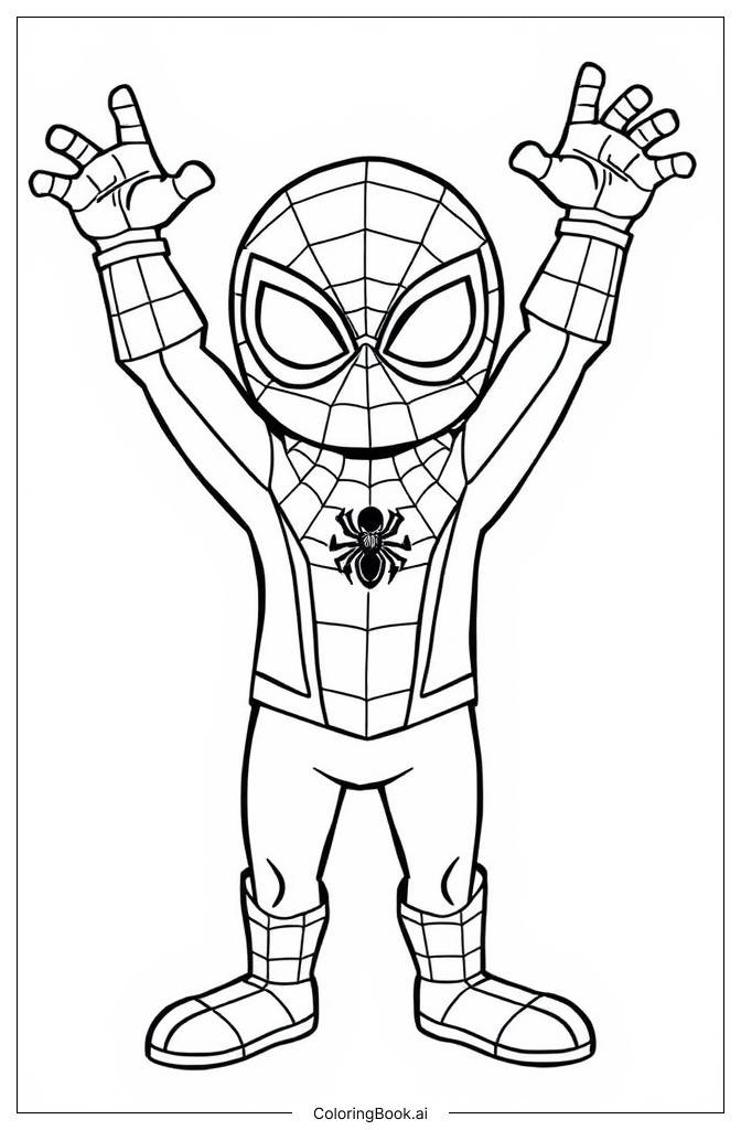  Página para colorir de Homem-Aranha de Halloween 