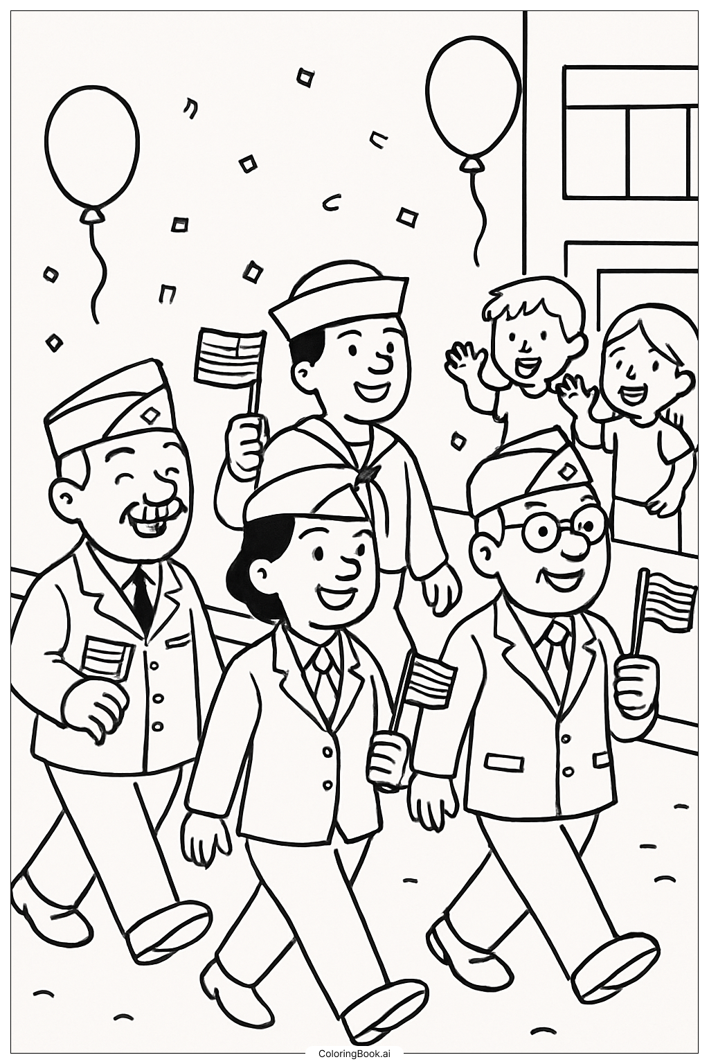 快乐退伍军人节游行场景