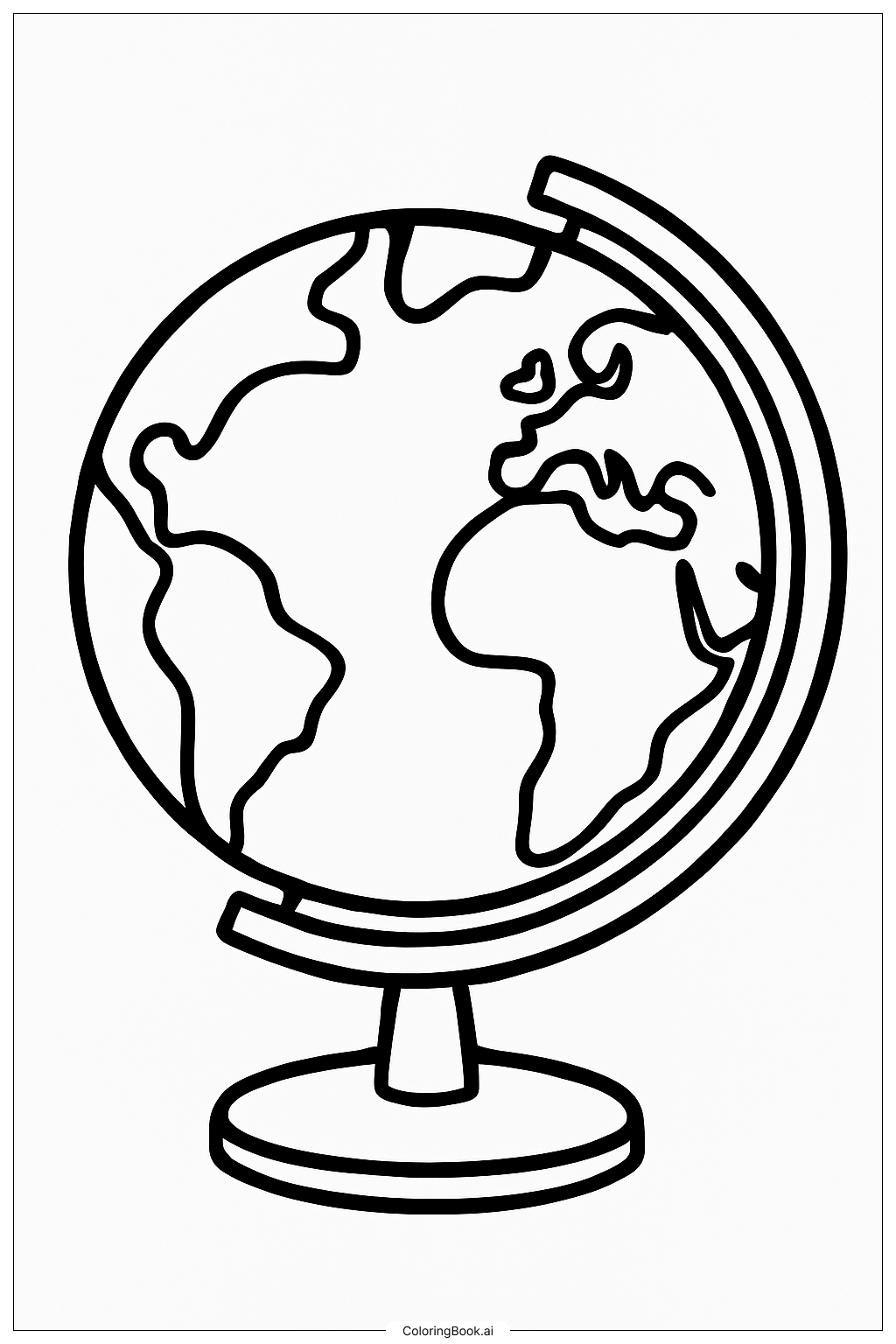  Página para colorear de Un Globo Terráqueo Para Volver A Clases 