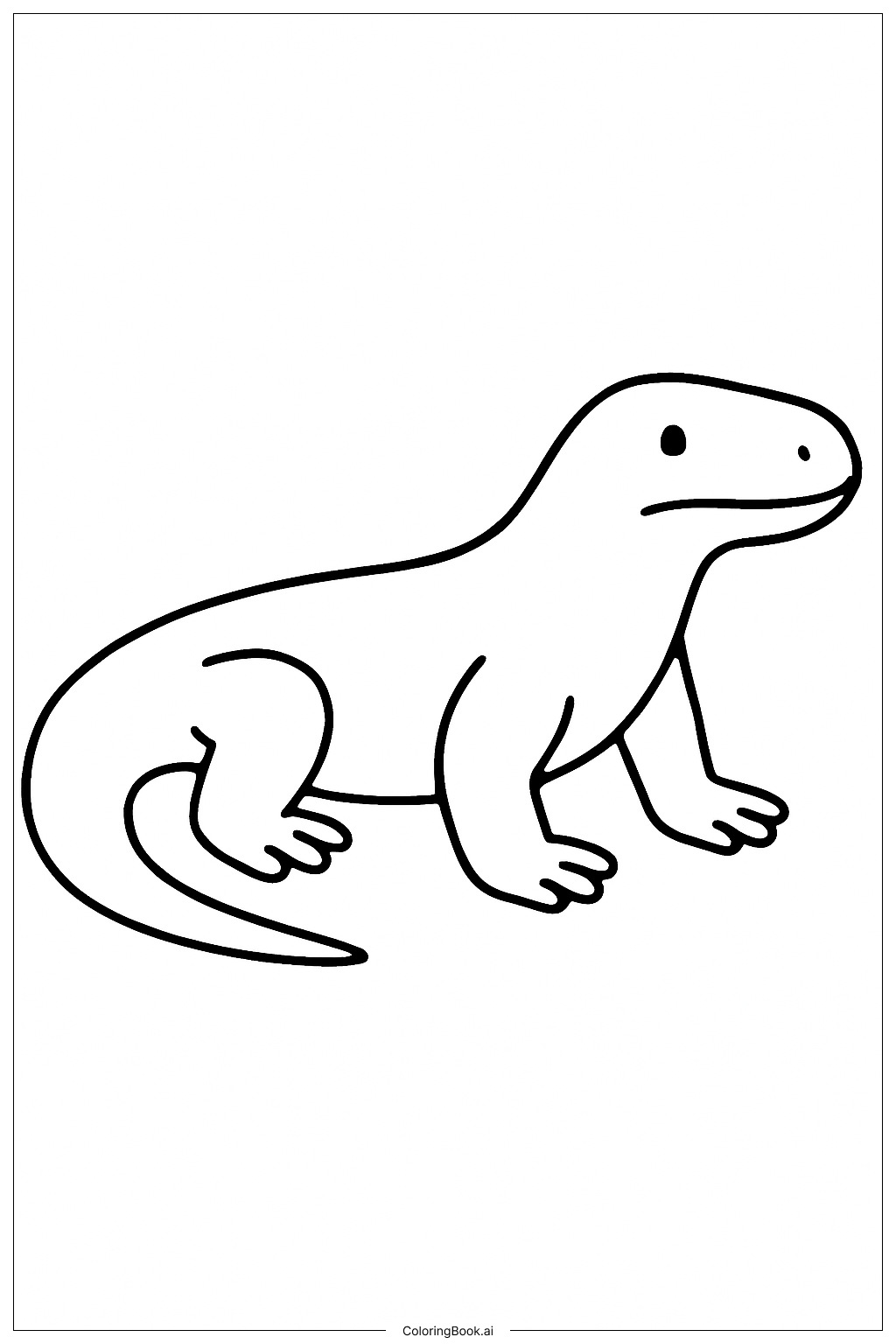 Komodowaran unter einer Palme Ausmalseite 