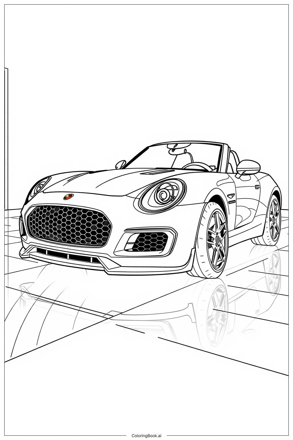  Mini Sport Car Coloring Page 