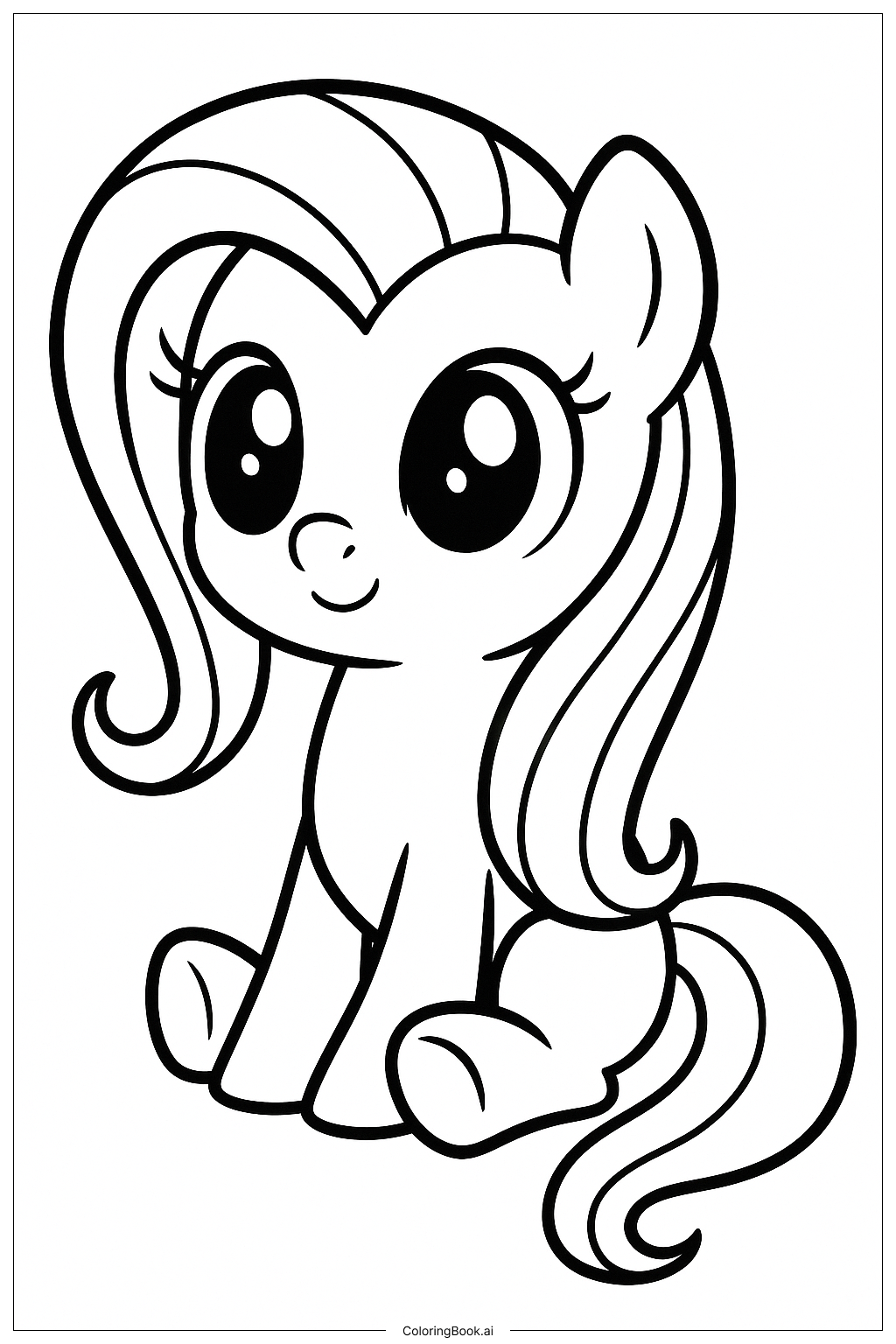 Trang tô màu Baby Fluttershy Nhỏ Như Một Bánh Xe 