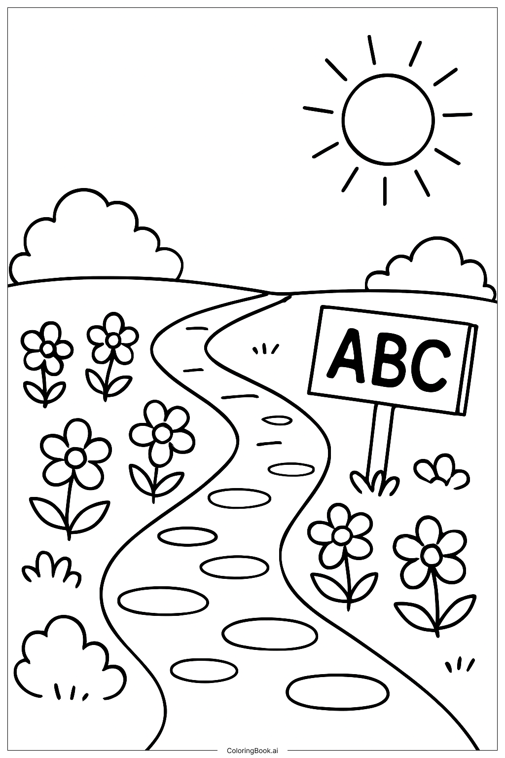 Página para colorear de Camino del Jardín ABC