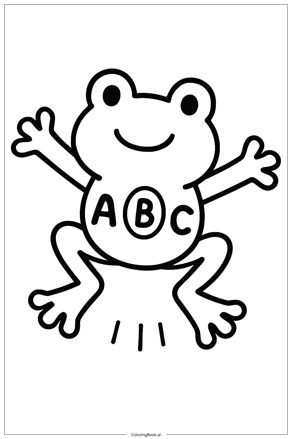 Página para colorear de Sapo Saltarín ABC