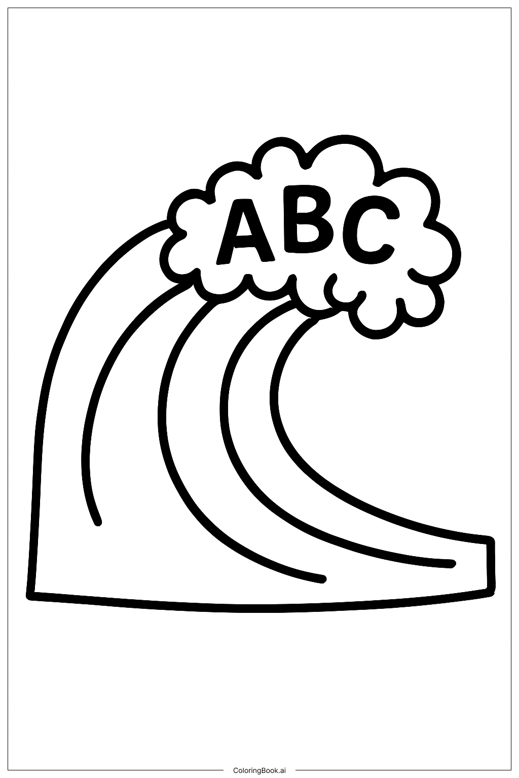 Página para colorear de ABC Ola del Océano