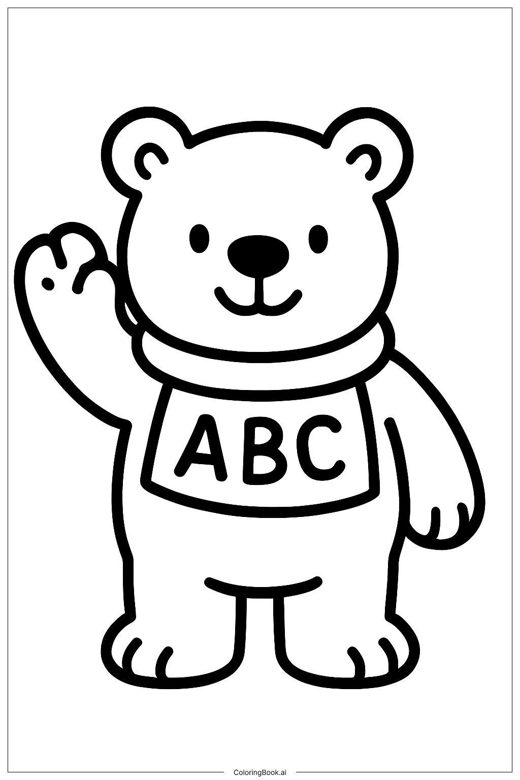 Página para colorear de ABC Oso Juguetón