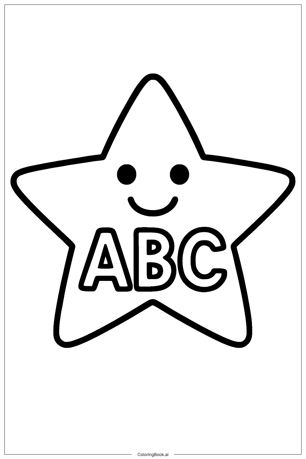 Página para colorear de Amigo Estrella ABC