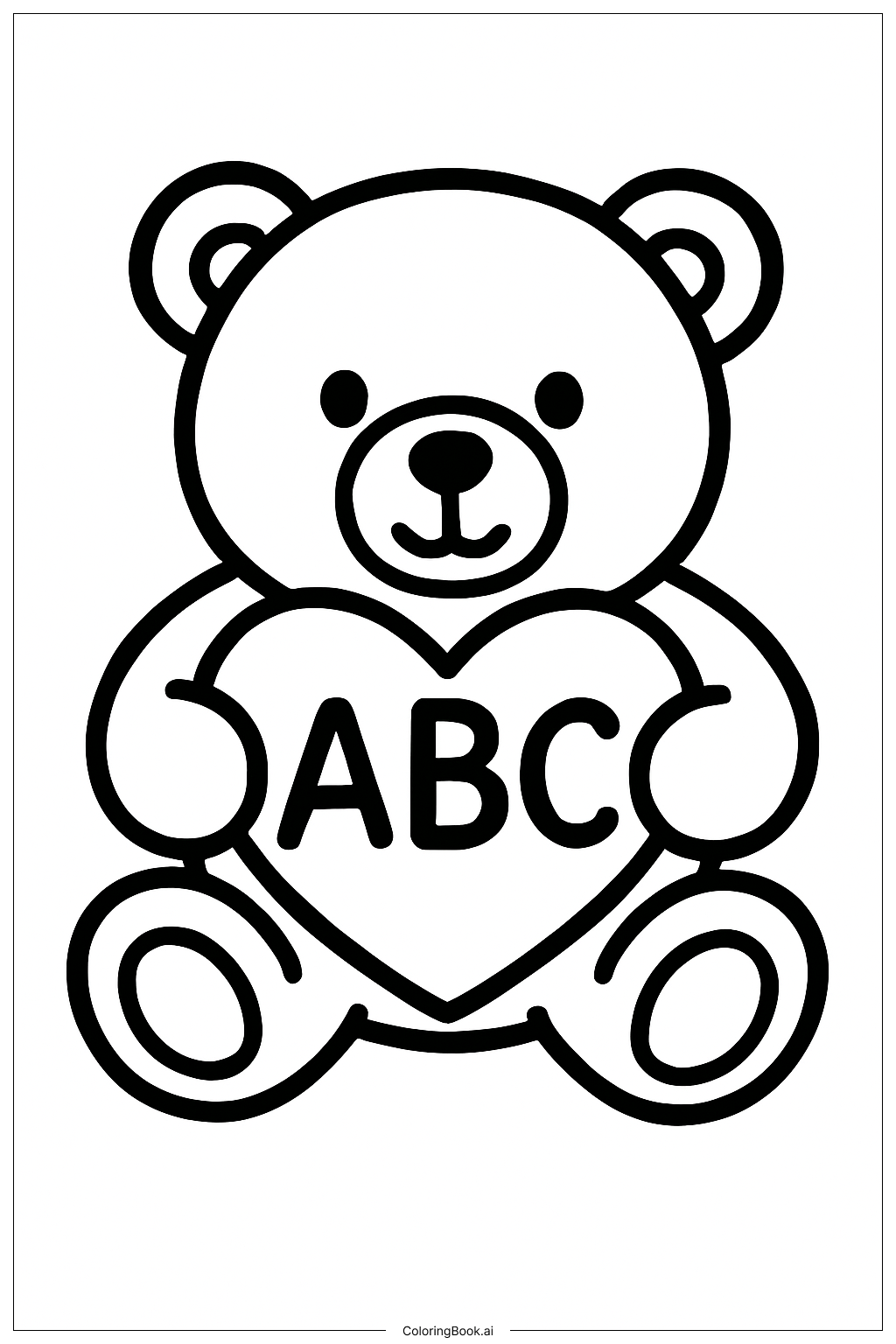 Página para colorear de Abrazo del Osito ABC