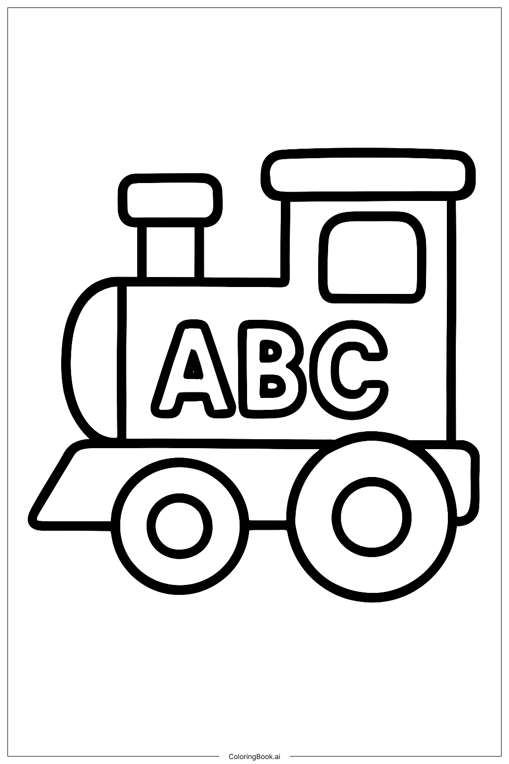 Página para colorear de ABC Tren Pequeñito